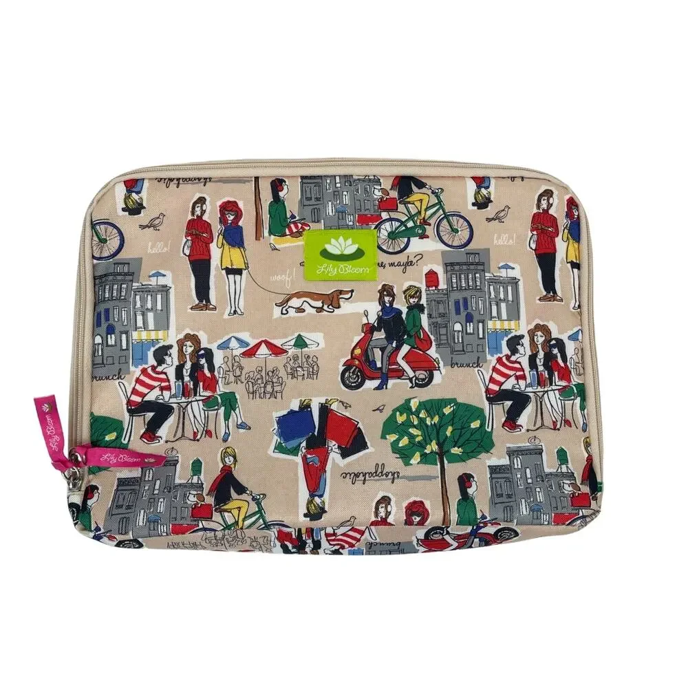 Lily Bloom Computer Tech Bag Shopaholic Dog Vespa Cafe Call Me Paris *READ